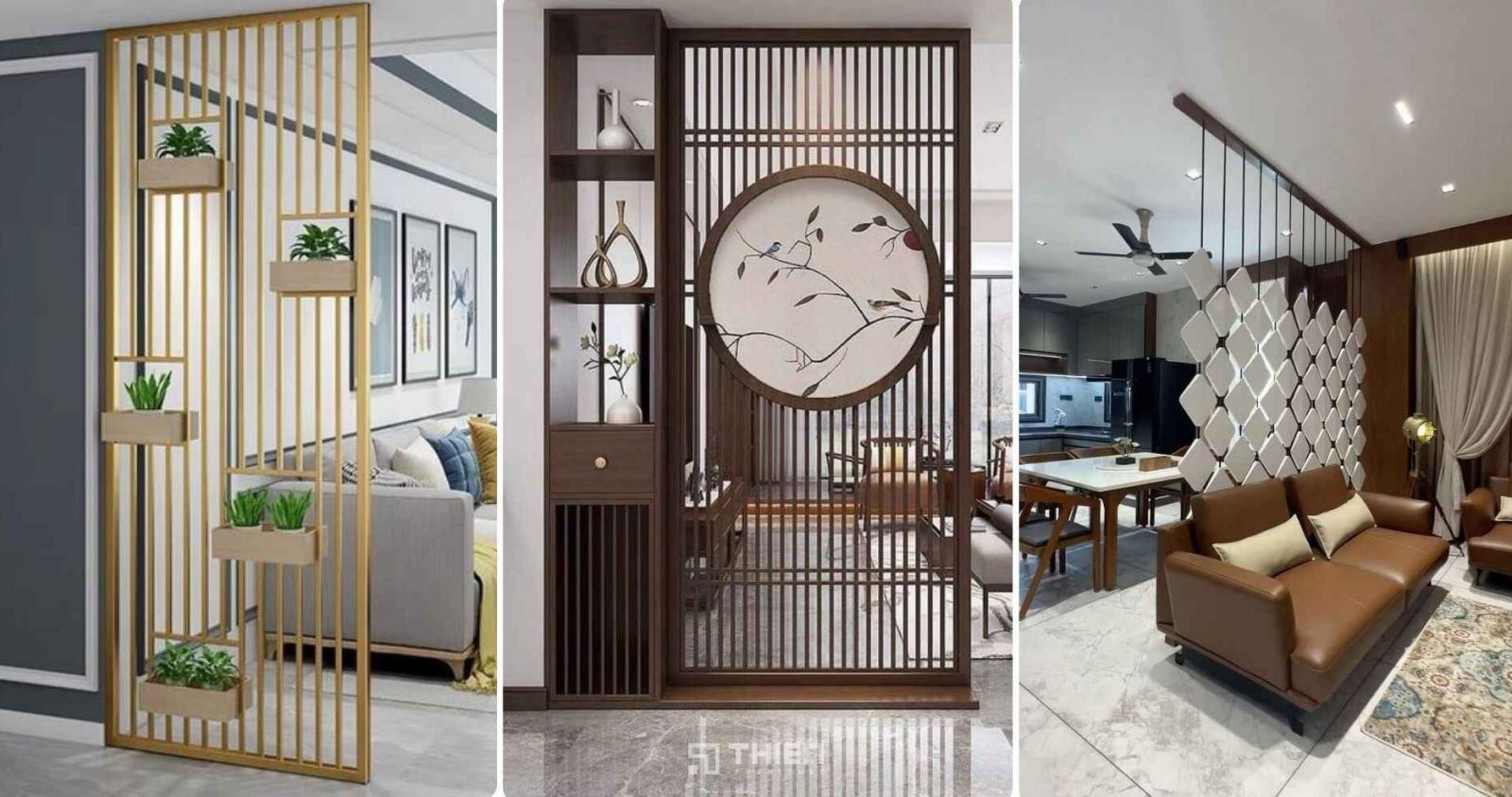 ý tưởng thiết kế vách ngăn phòng khách bếp