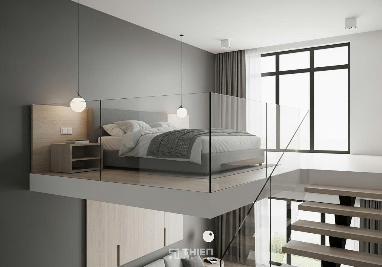 thiết kế gác lửng trong phòng ngủ