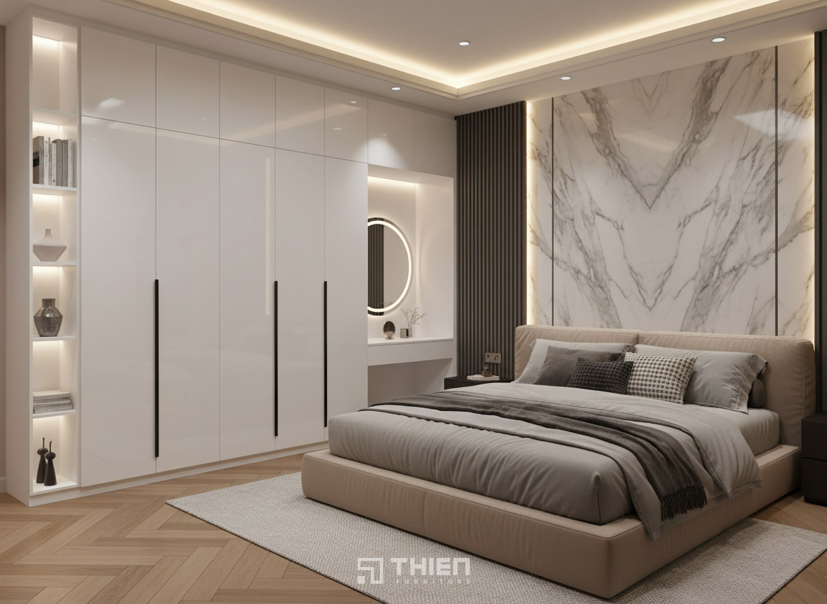 Tủ quần áo trắng kịch trần