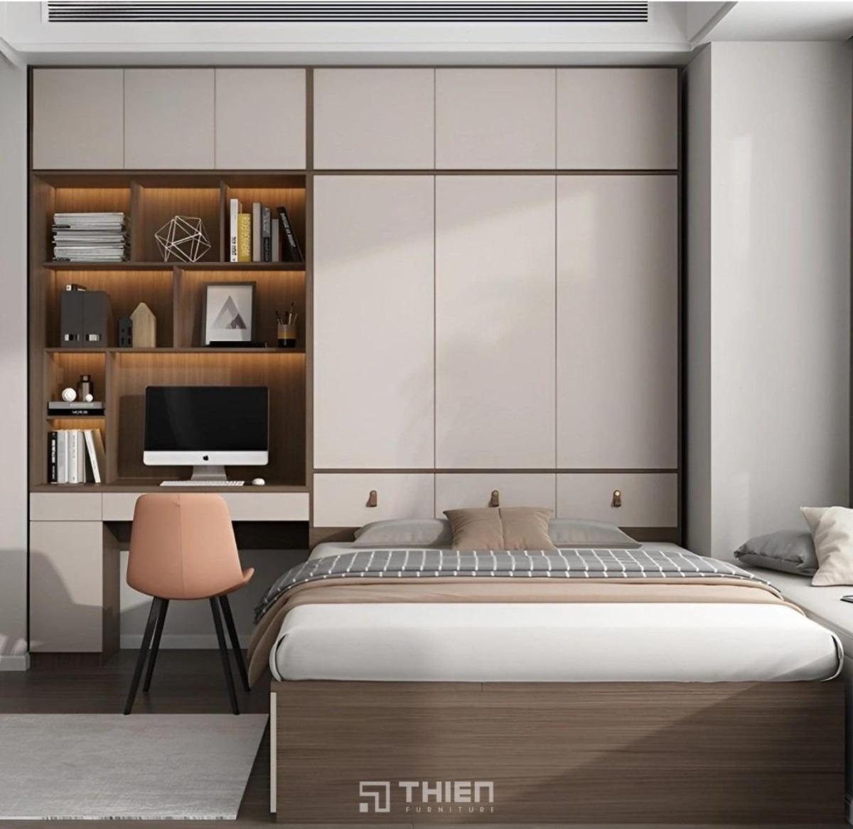 Tủ quần áo liền giường tiện lợi, thiết kế riêng