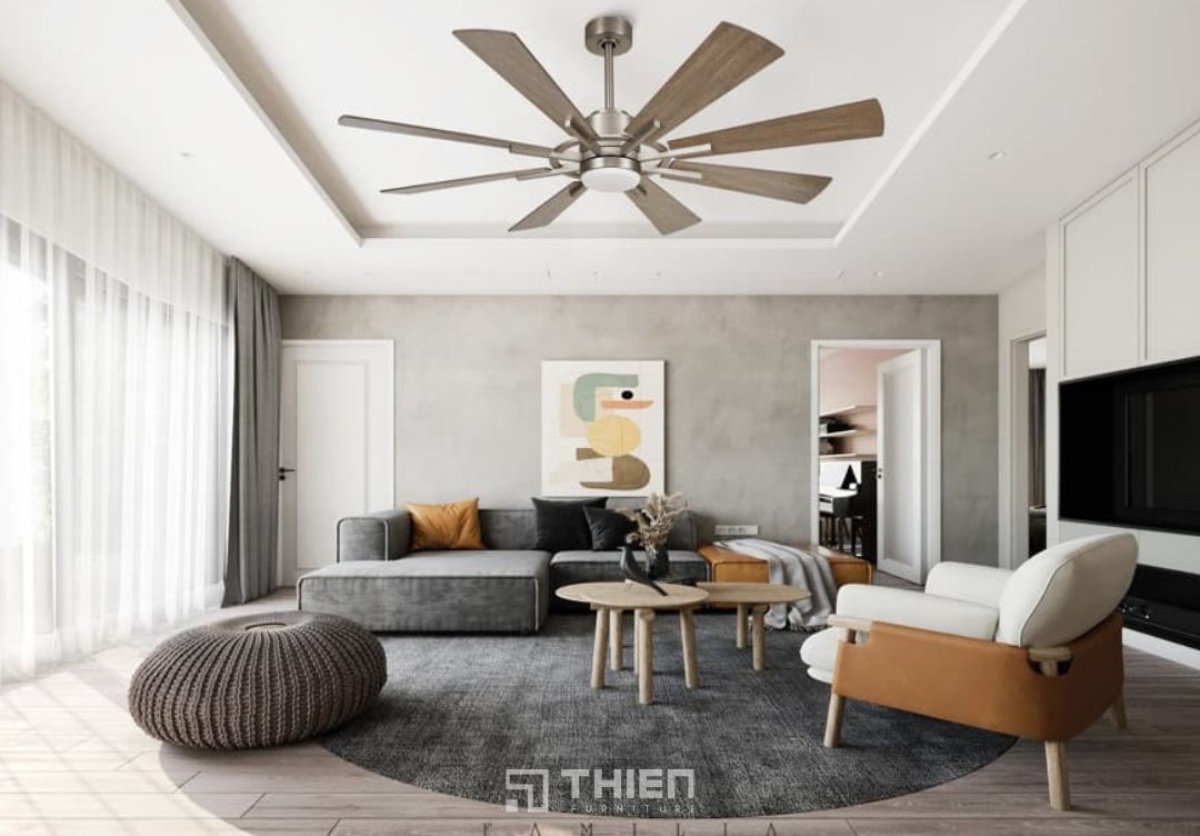 Quạt trần phòng khách tiết kiệm chi phí 