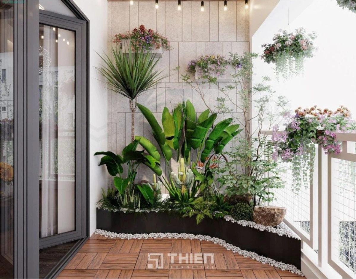 decor ban công chung cư tối giản