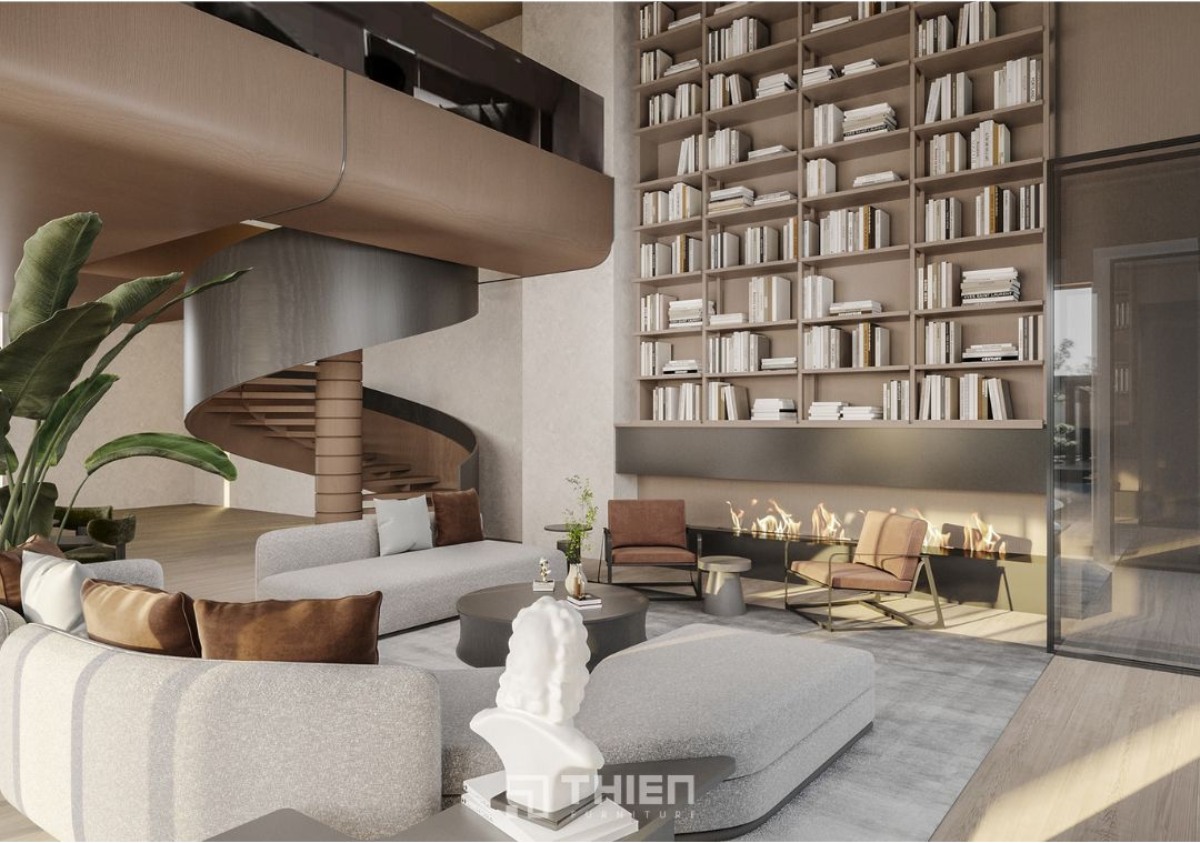 sử dụng sách decor tủ phòng khách