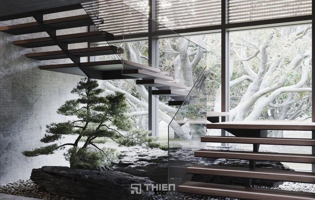 thiết kế tiểu cảnh sân vườn dưới gầm cầu thang