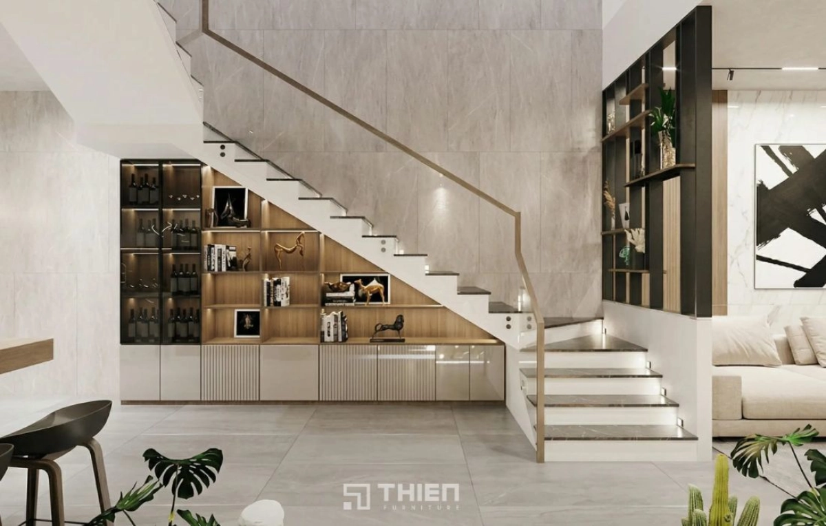 góc lưu niệm dưới gầm cầu thang