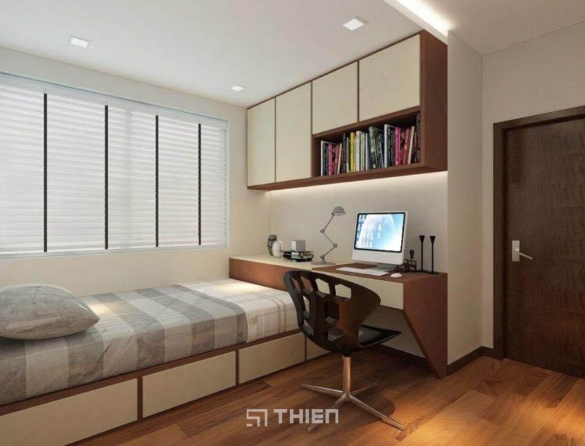 giường liền bàn học bằng MDF