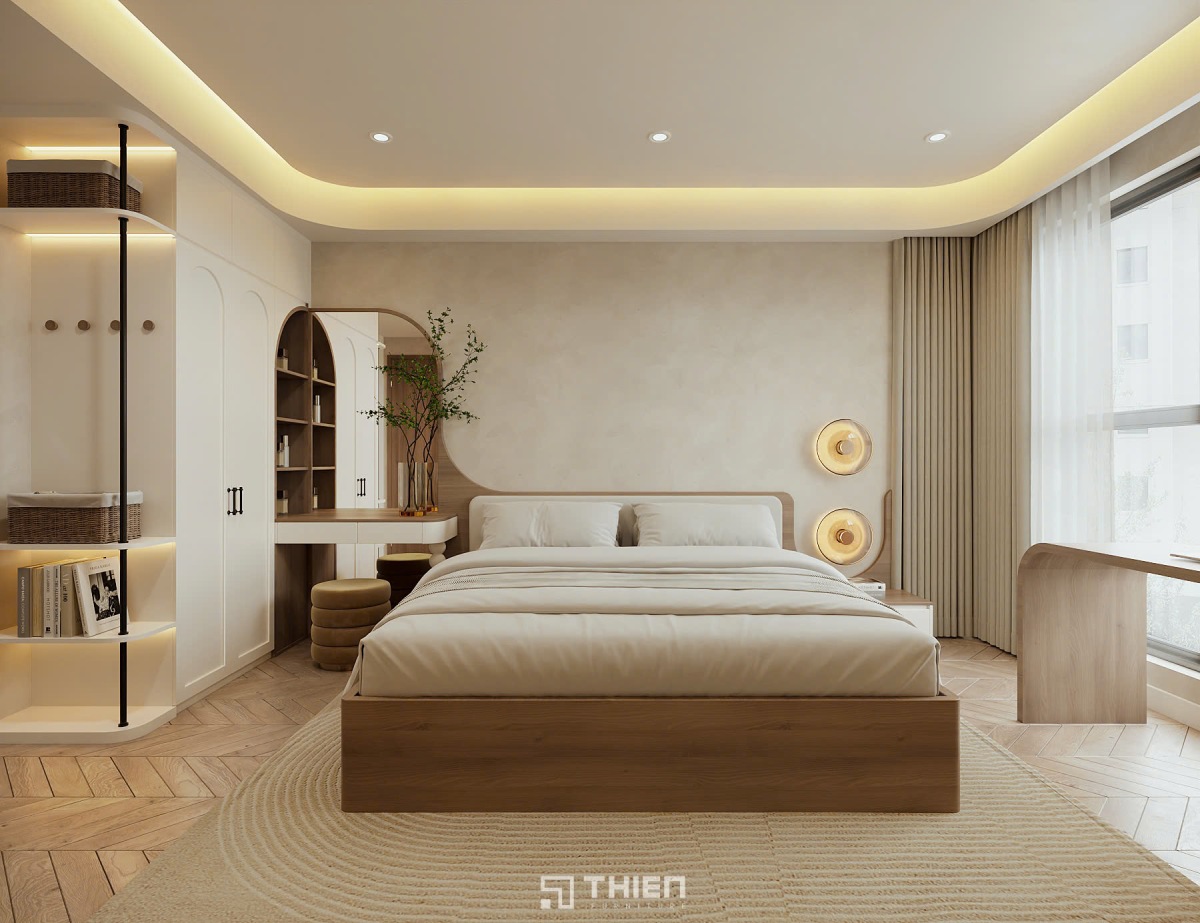 Kích thước giường đôi 1m6 cho 2 người lớn 