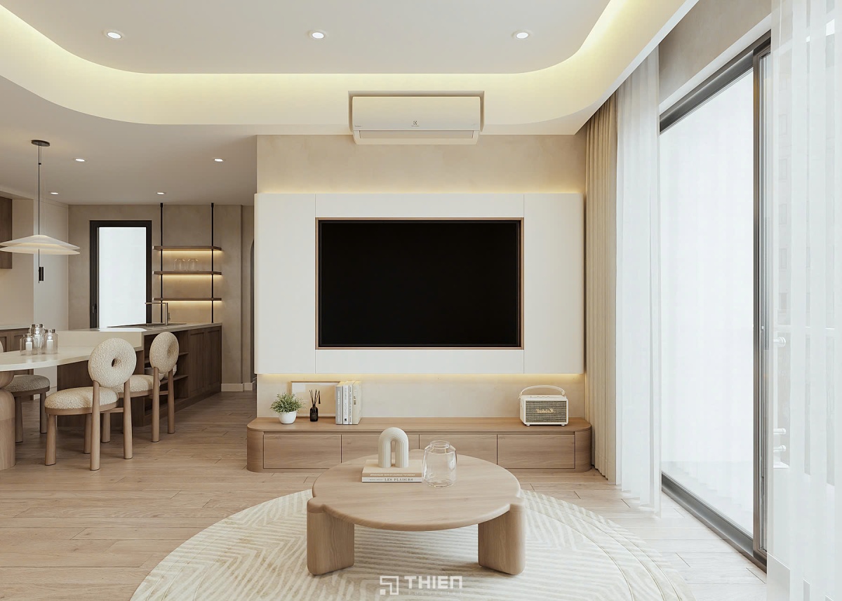 Kích thước tủ tivi phụ thuộc vào diện tích phòng 