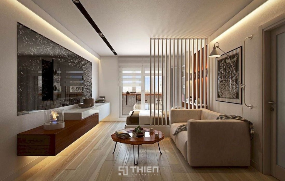 làm gỗ phòng khách hiện đại