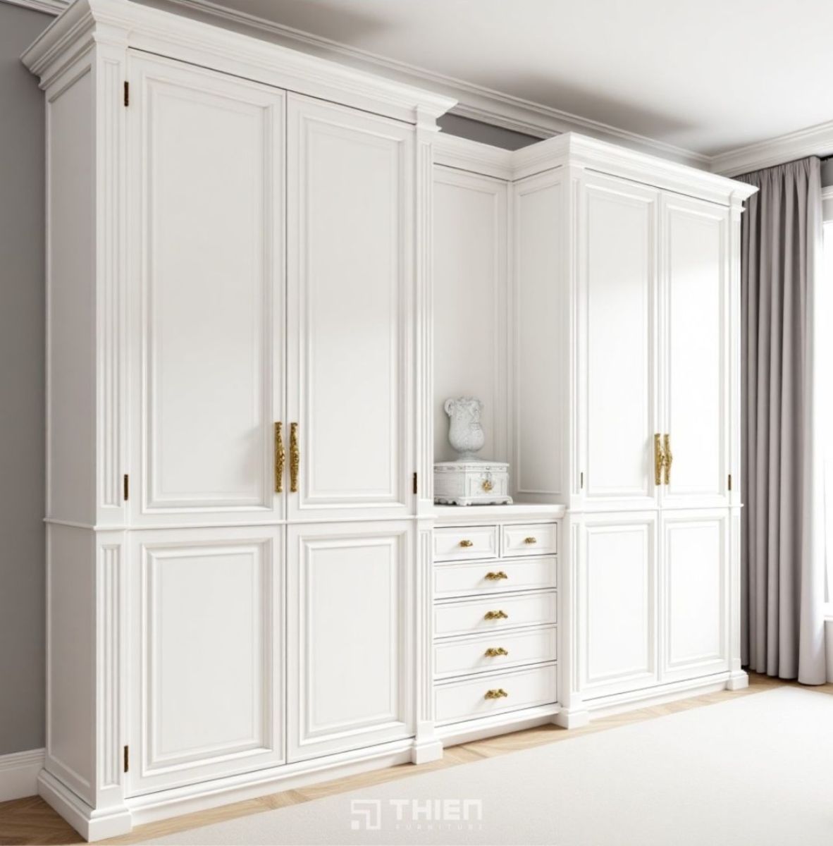 mẫu tủ quần áo Tân cổ điển sang trọng 