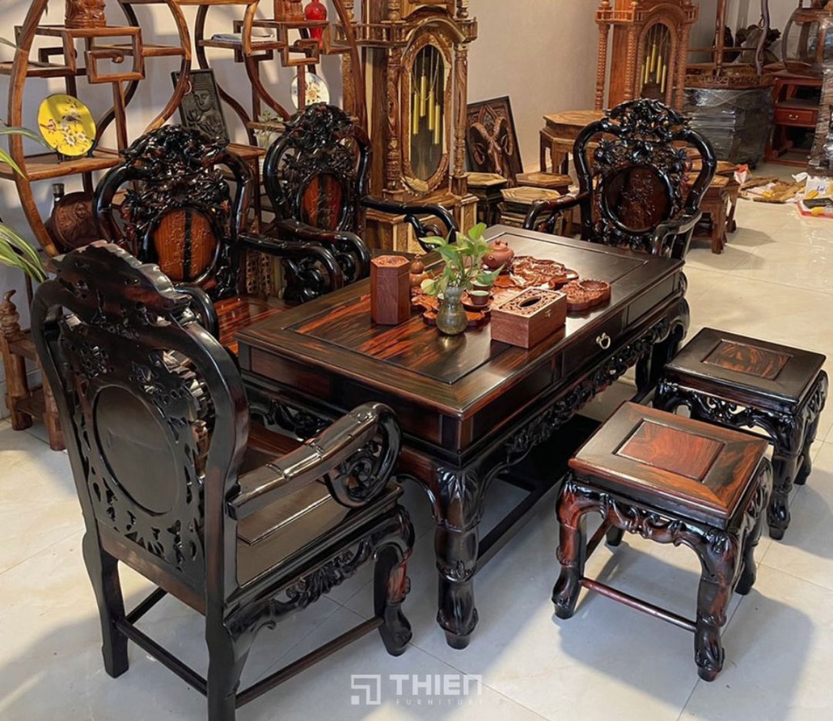 Bộ ghế gỗ Trắc cao cấp