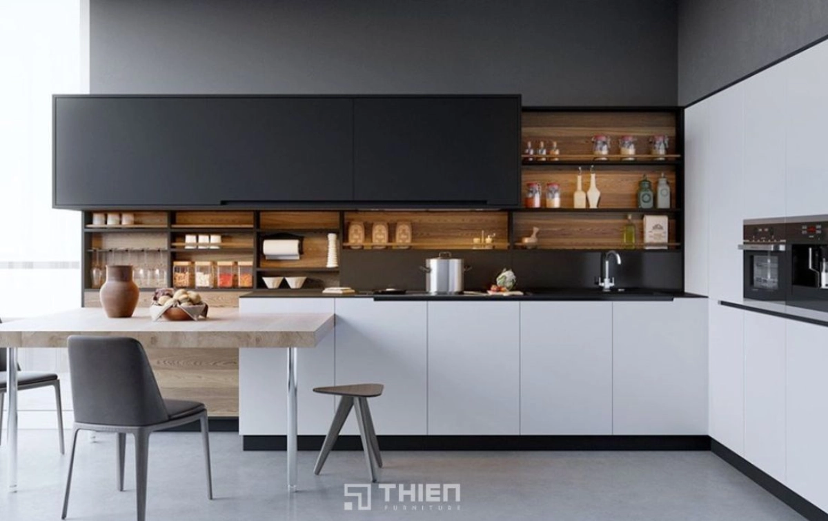 nguyên tắc phối màu nội thất trắng đen