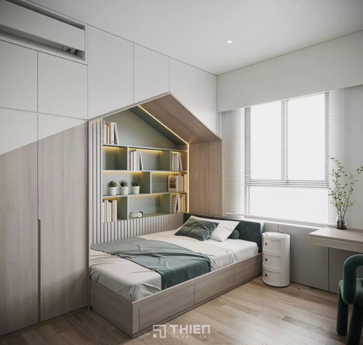 Bố trí phòng ngủ nhỏ 6m2