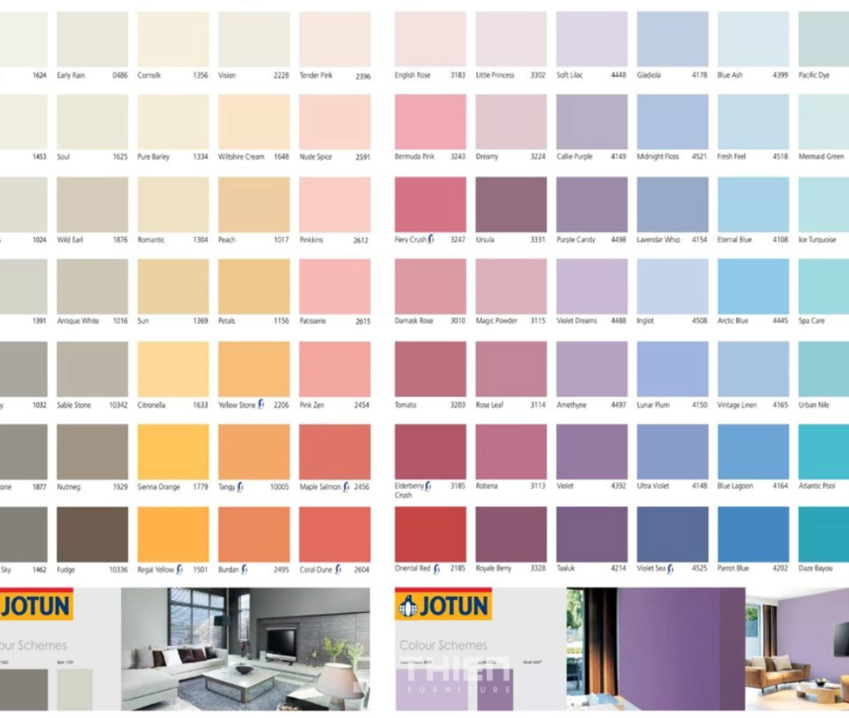 so sánh bảng màu sơn Joton và Dulux