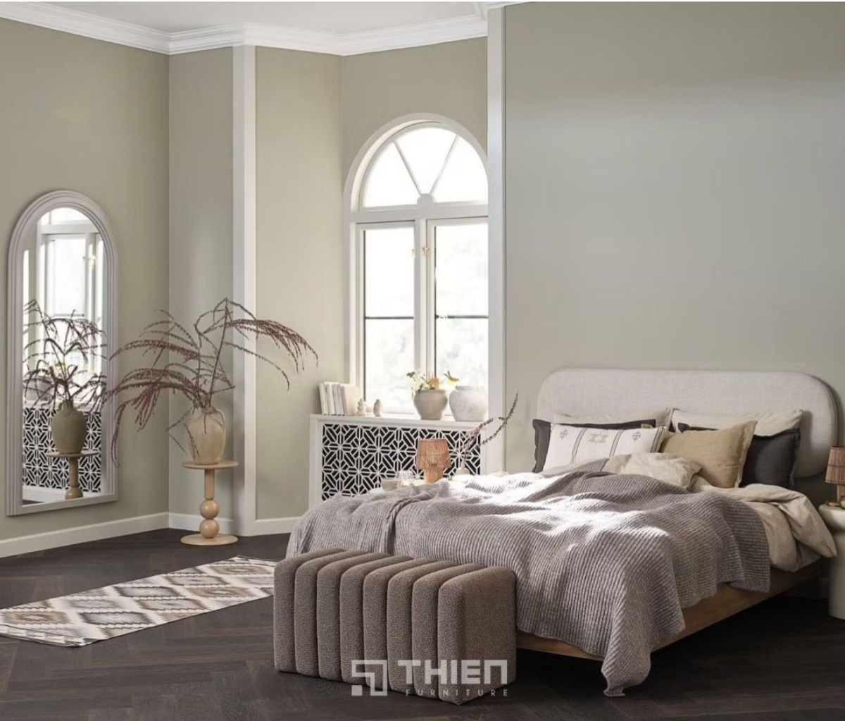 mẫu cửa sổ vòm cho phòng ngủ