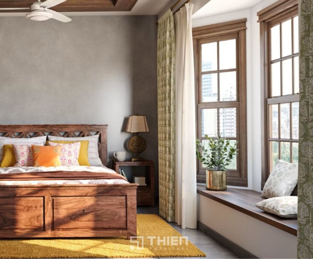 Thiết kế cửa sổ gỗ cho phòng ngủ