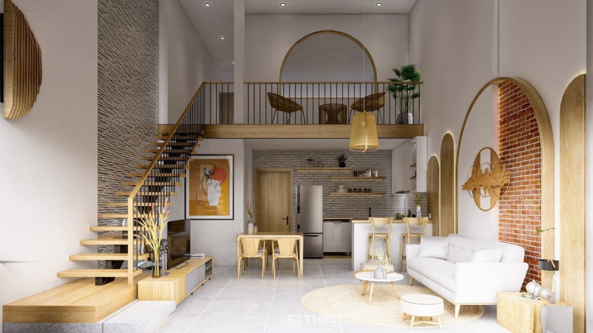 Nhà gác lửng 3 phòng ngủ phong cách Bắc Âu