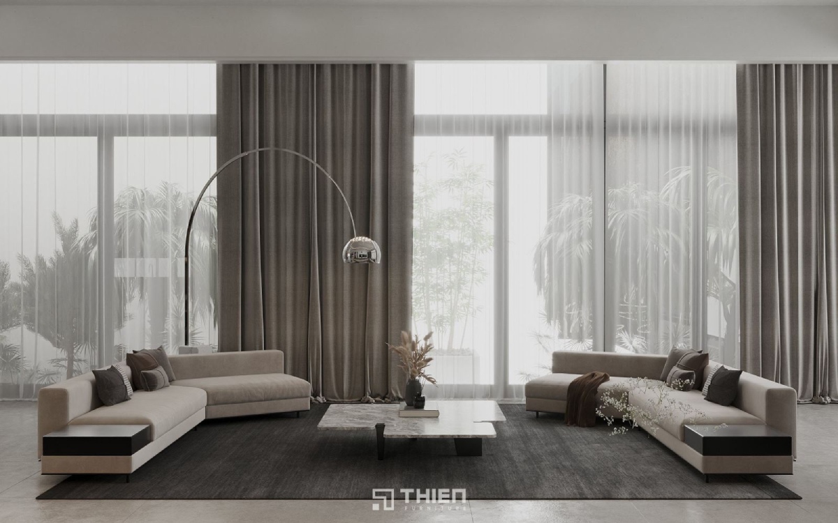Thiết kế phòng khách chung cư tối giản, hiện đại 