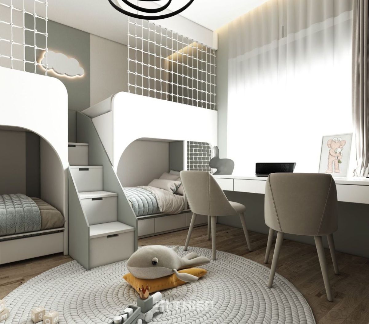 thiết kế phòng ngủ 15m2 cho trẻ em