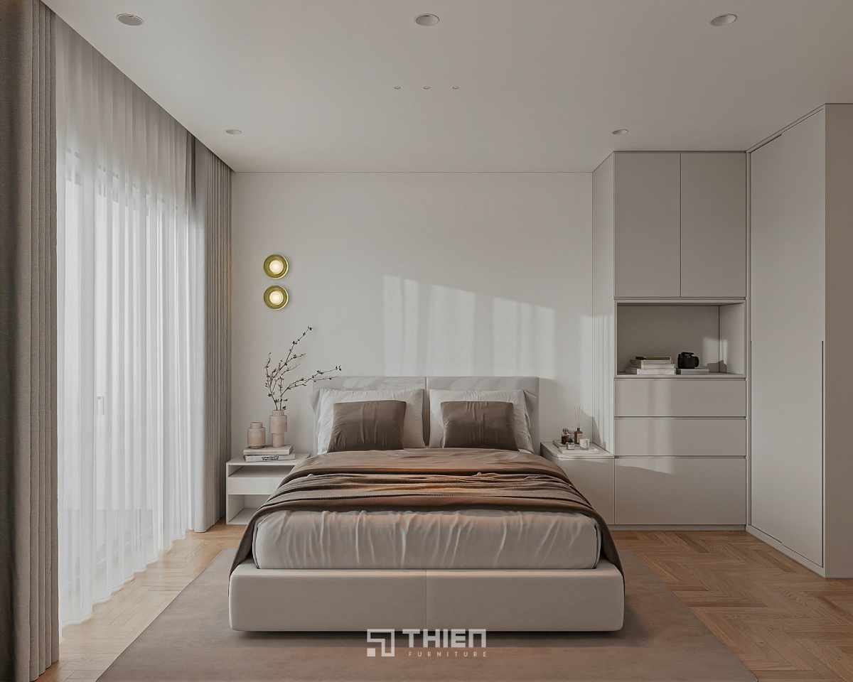 mẫu thiết kế phòng ngủ 15m2 cho vợ chồng trẻ