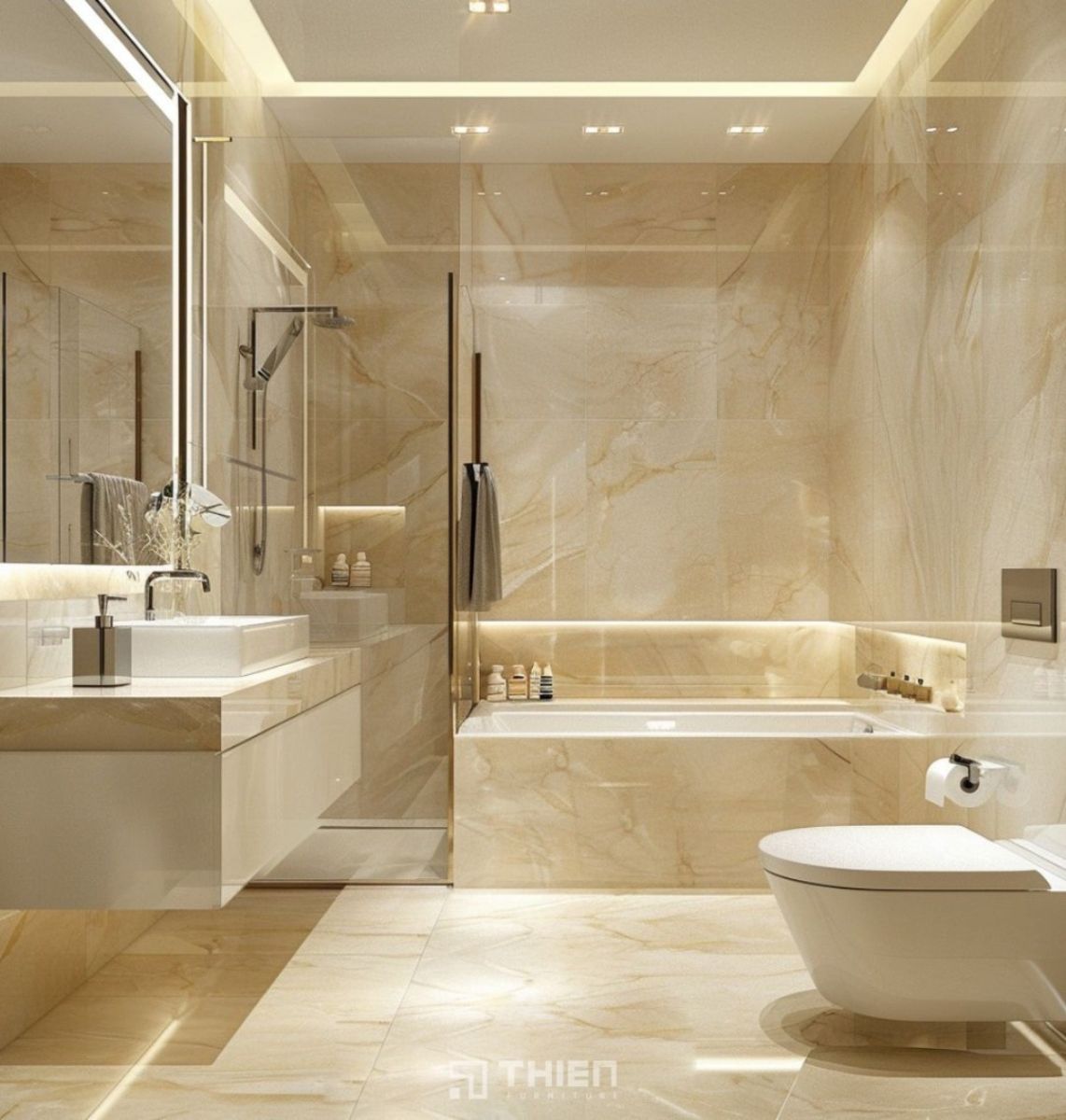 mẫu thiết kế phòng tắm sang trọng