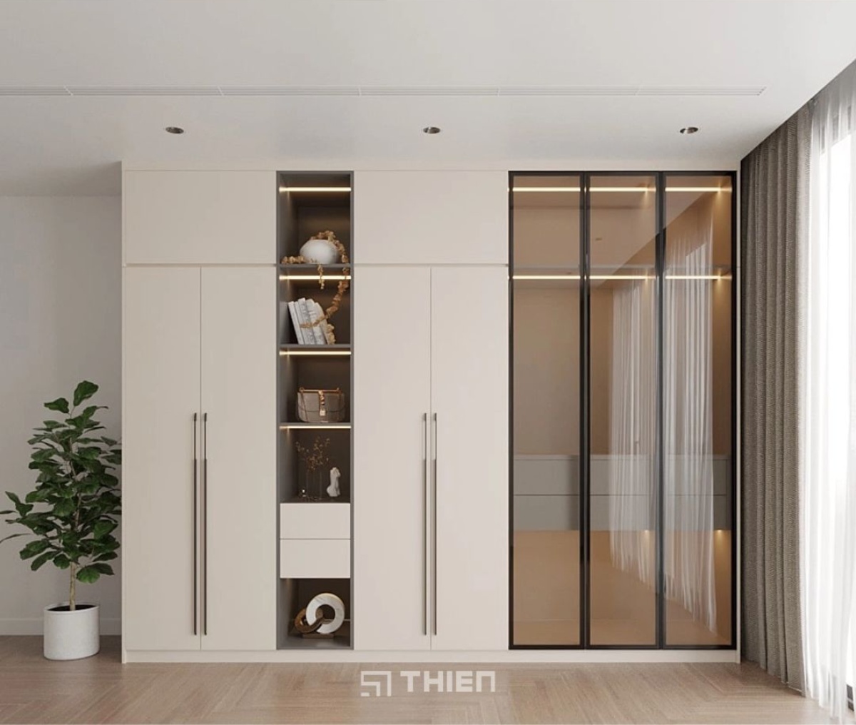 phân loại tủ quần áo cánh kính