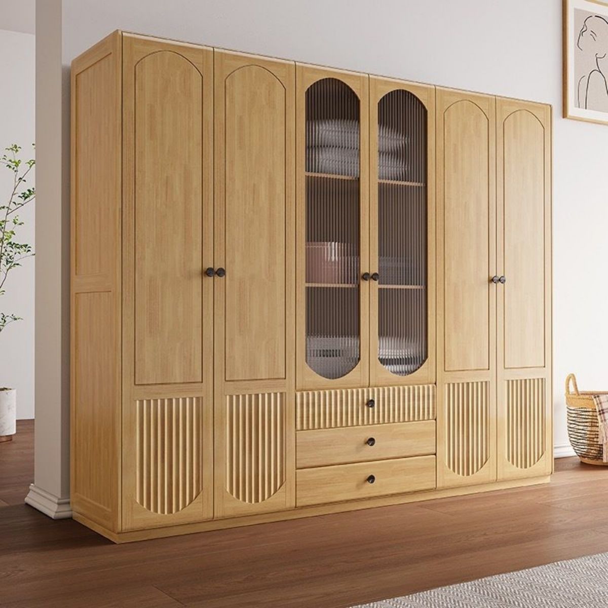 Tủ quần áo gỗ sồi cao cấp