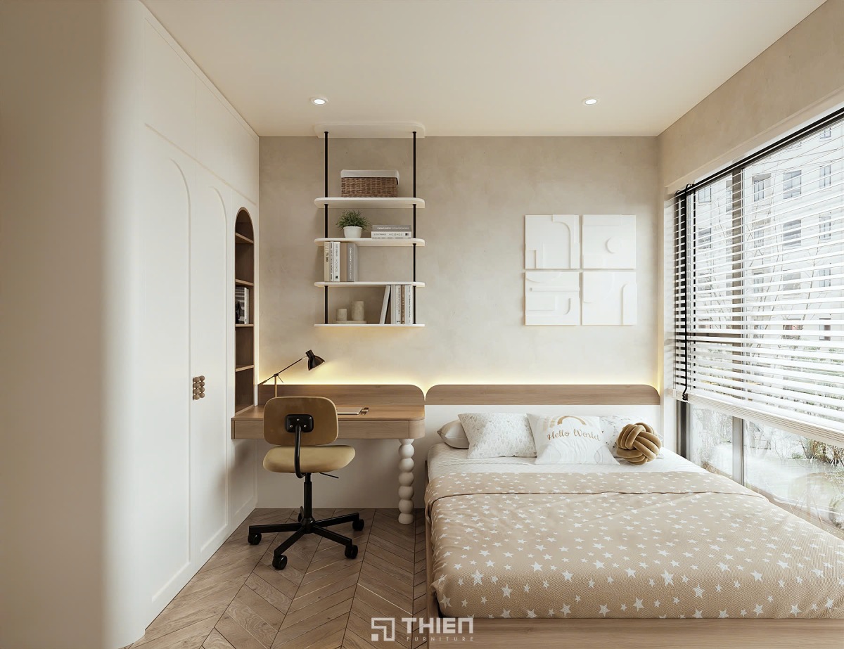 Tủ quần áo đặt sat tường vững chắc trong phòng ngủ