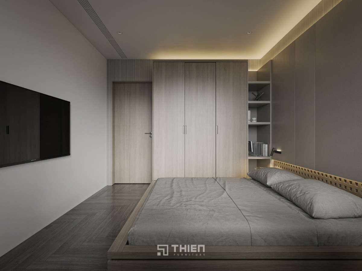 Tủ quần áo nên đặt bên hông giường ngủ 